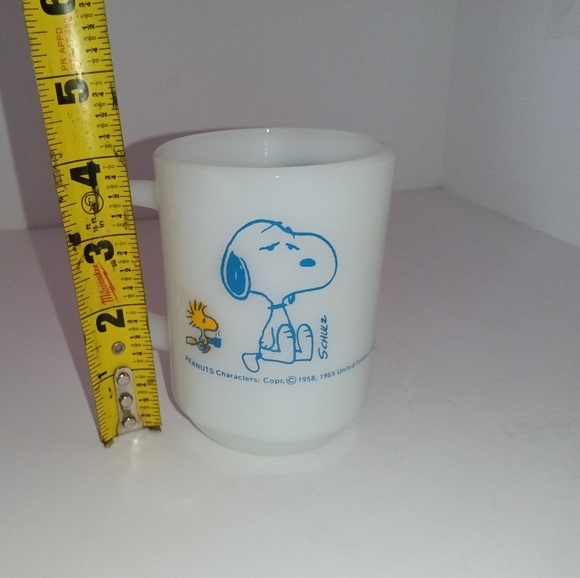1958 Anchor Hocking VTG PEANUTS SNOOPY Milk Glass  Drinking Mug Cup -Super Rare! - Picture 8 of 15